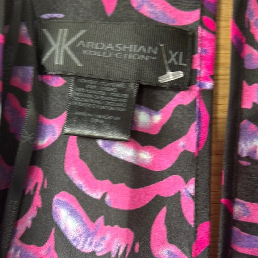 Kardashian Kollection Purple and Black Bishop Sleeve Sundress - Picture 3 of 7